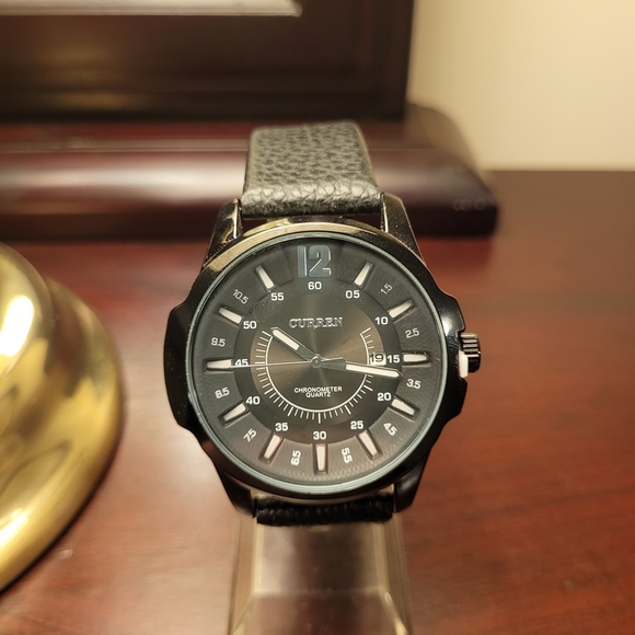 New Black Men’s Curren Fashion Watch - Picture 1 of 3
